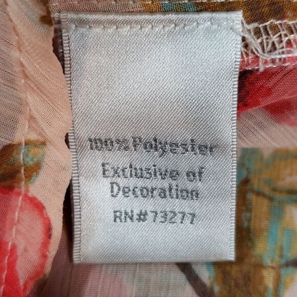 Disney x‎ Lauren Conrad Snow White Sheer Floral & Bird Lace Neck Top Shirt XL - Picture 10 of 11